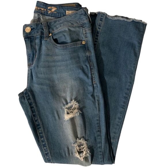 Seven7 Slim Straight Distressed Jeans - Picture 2 of 8